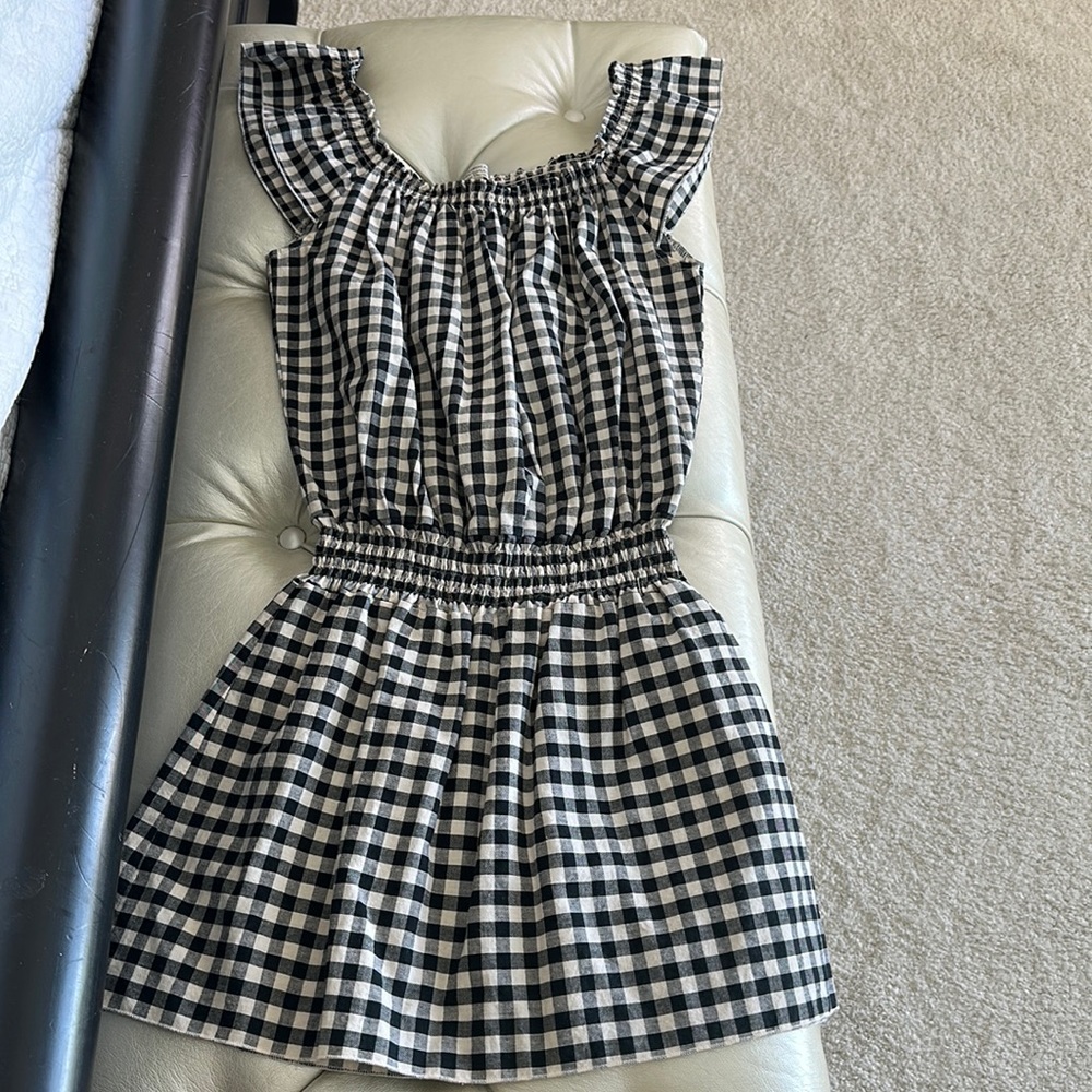 Mademoiselle Hortense Saint Barth cotton gingham mini dress. Like new.